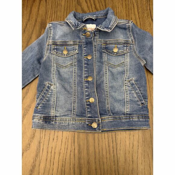 Cat & Jack Girls 5T Denim Jacket Snap Front Light Wash - Picture 2 of 5